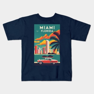 A Vintage Travel Poster of Miami - Florida - US Kids T-Shirt